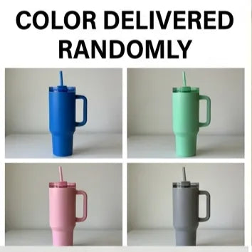 750ml Tumbler with Handle & Straw, Leakproof Lid, Travel Coffee Cup for Office, Car & Home (Random Color)