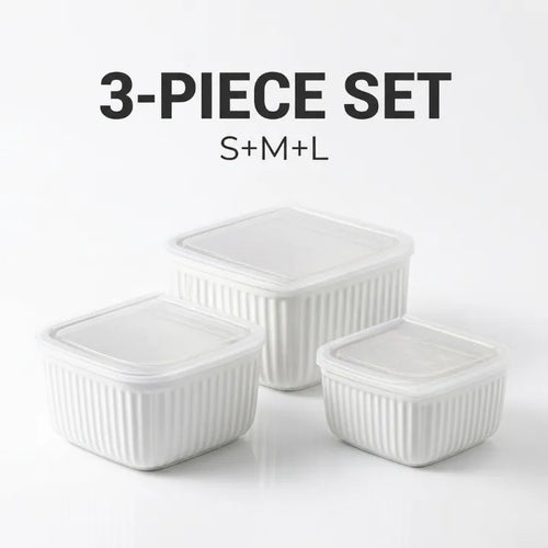 3 Pcs Plastic Food Storage Container Set with Airtight Lids | Square Kitchen Storage Boxes for Fridge, Freezer, Pantry | BPA Free Food Keeper